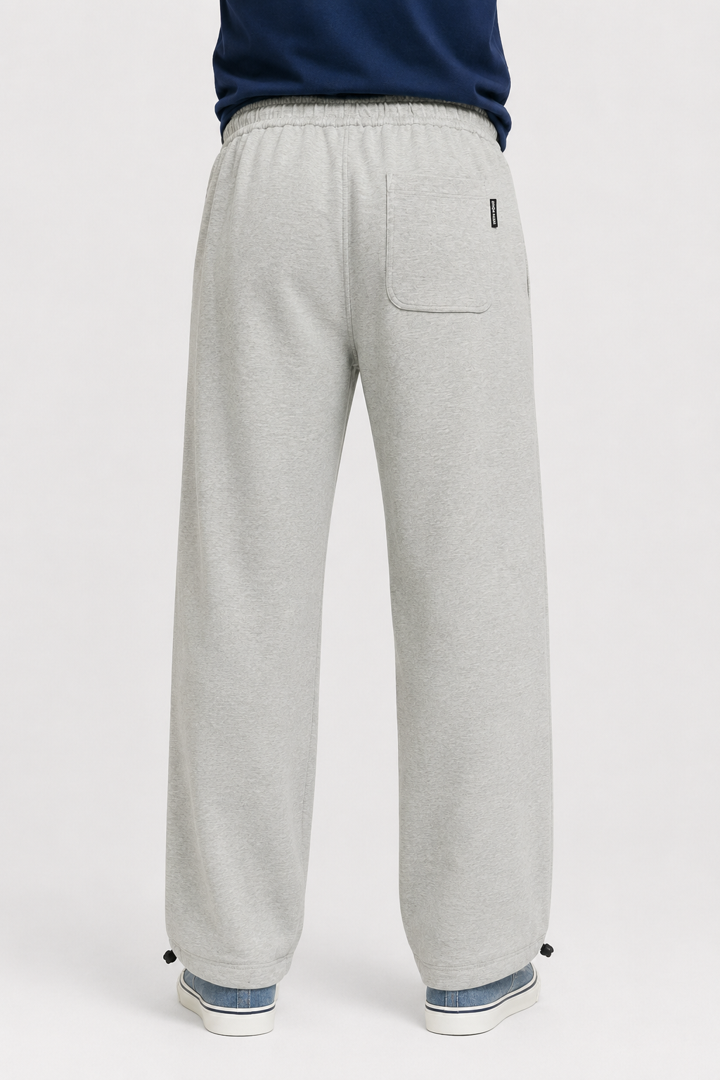 Men’s Casual Wide Leg Jogger Pants – Adjustable Drawstring -Light Grey