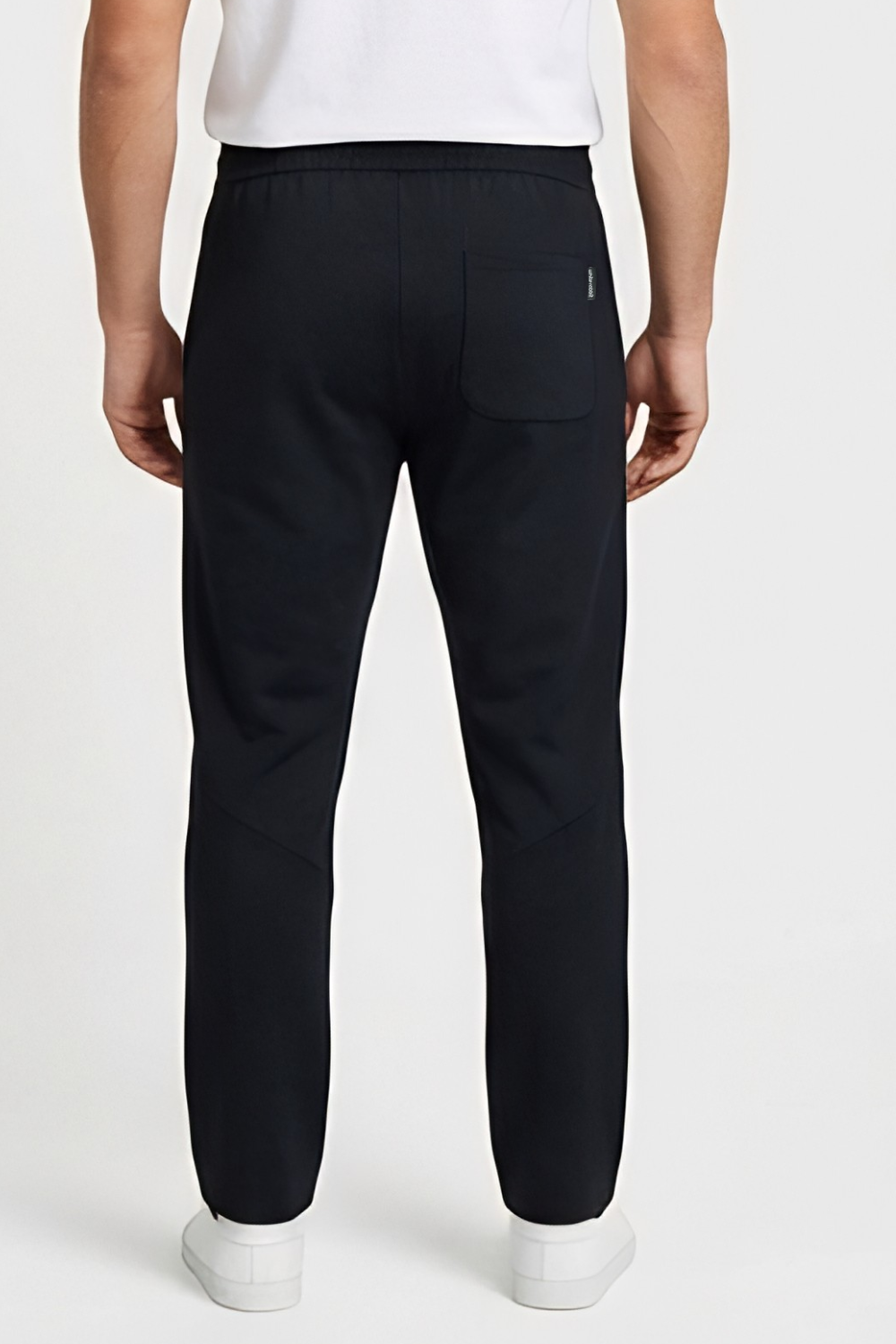 Men’s Black Regular Fit Jogger Pants – Lycra Fabric Casual Drawstring Trousers