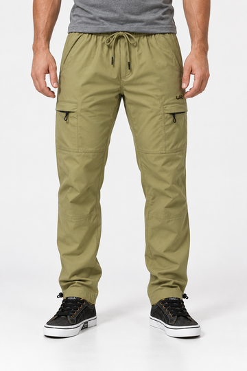 Men’s Casual Wide Leg Jogger Pants – Adjustable Drawstring - Beige Slip On Plain Practical Joggers