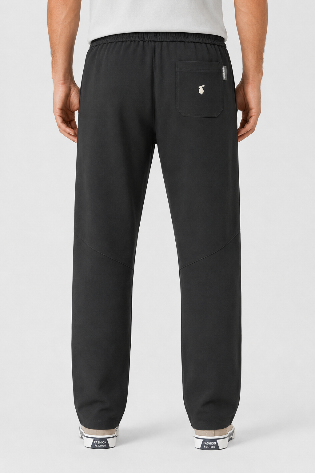Men’s Casual Wide Leg Jogger Pants – Adjustable Drawstring -Black