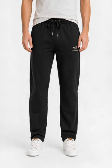 Men’s Casual Wide Leg Jogger Pants – Adjustable Drawstring -Black