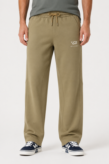 Men’s Casual Wide Leg Jogger Pants – Adjustable Drawstring -Olive