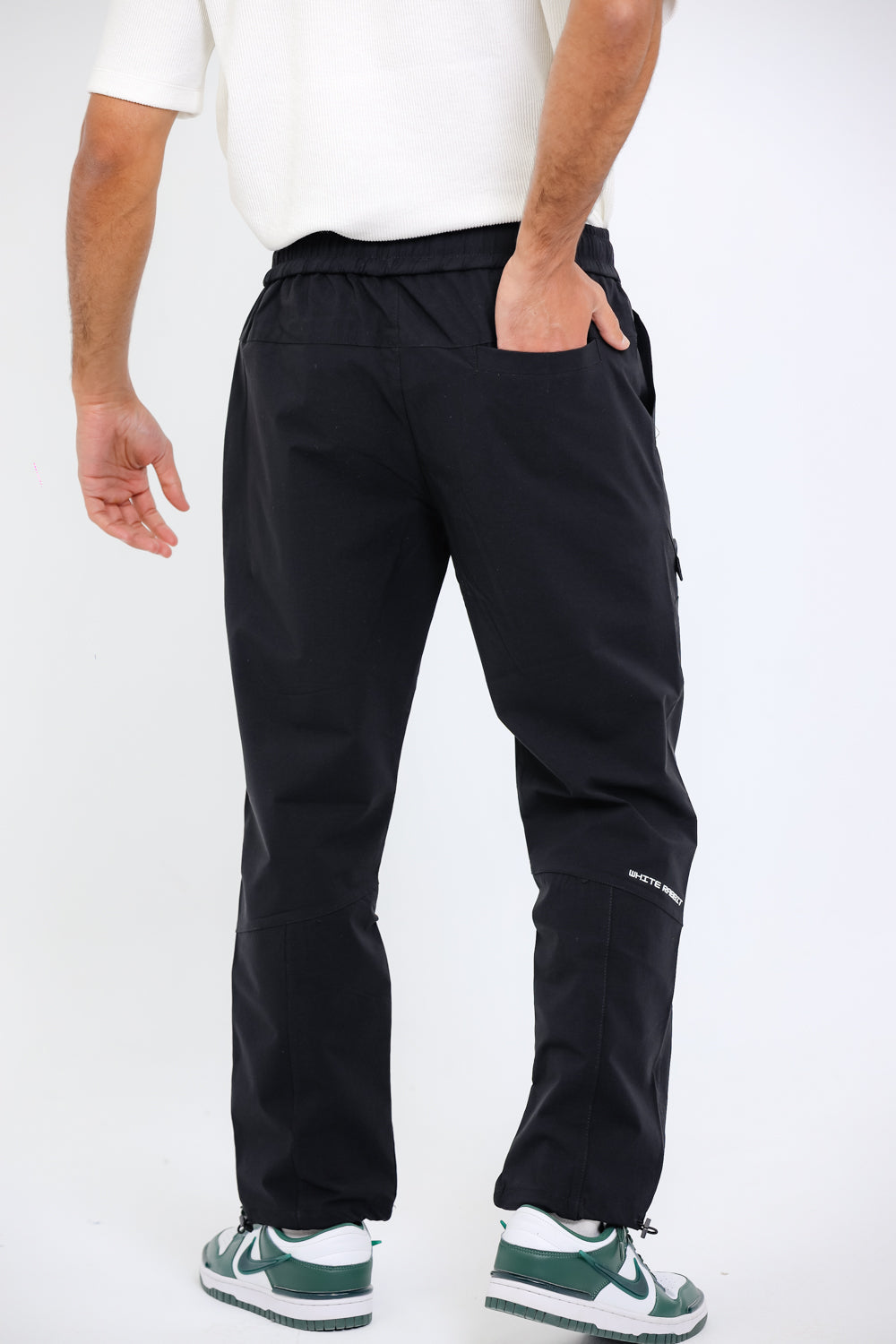 Slip On Plain Black Practical Joggers
