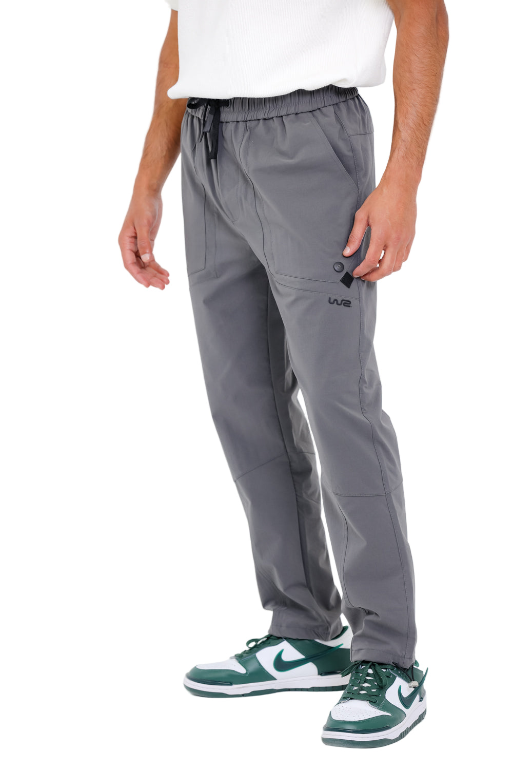 Slip On Plain Grey Practical Joggers