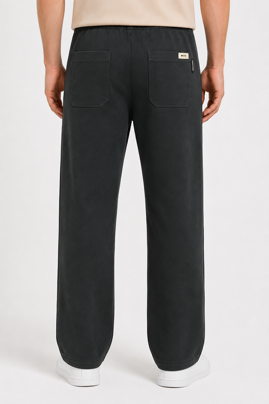 Men’s Casual Wide Leg Jogger Pants – Adjustable Drawstring -Black