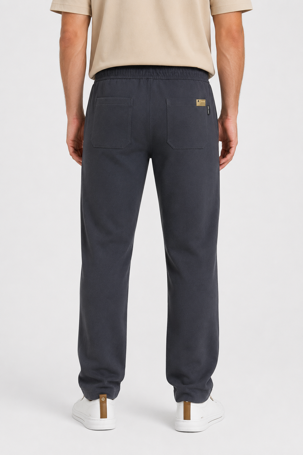 Men’s Casual Wide Leg Jogger Pants – Adjustable Drawstring - Dark Grey