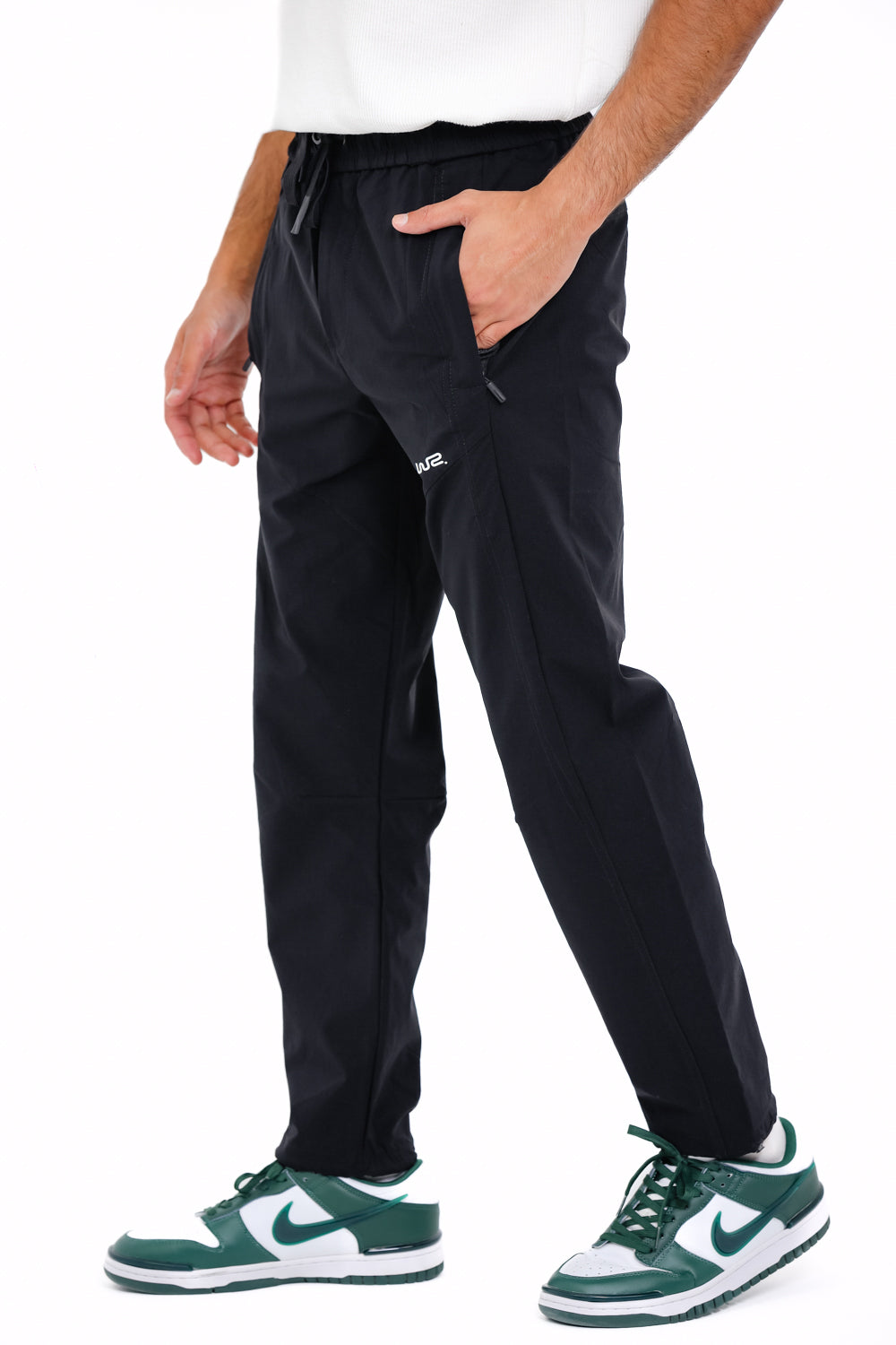 Slip On Plain Black Practical Joggers