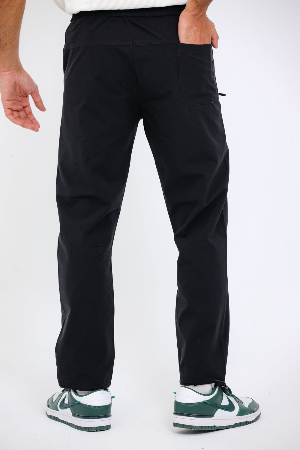 Slip On Plain Black Practical Joggers