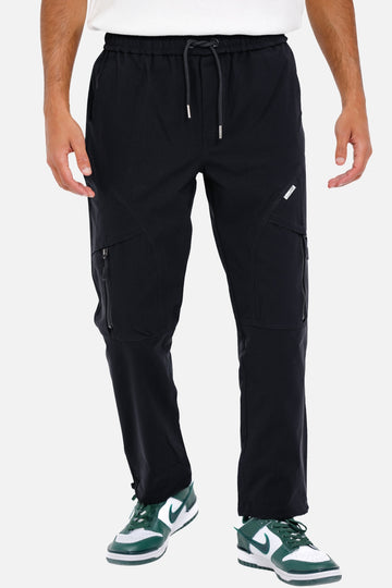 Slip On Plain Black Practical Joggers