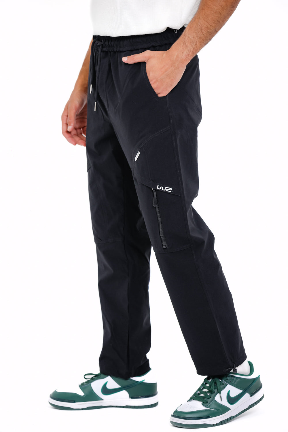 Slip On Plain Black Practical Joggers