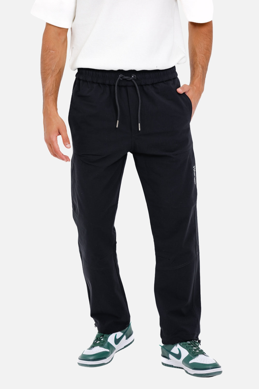 Slip On Plain Black Practical Joggers