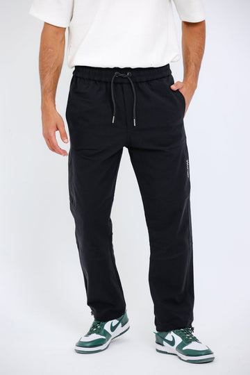 Slip On Plain Black Practical Joggers