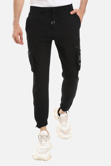 Side Mesh Pocket Textured Khaki Jogger