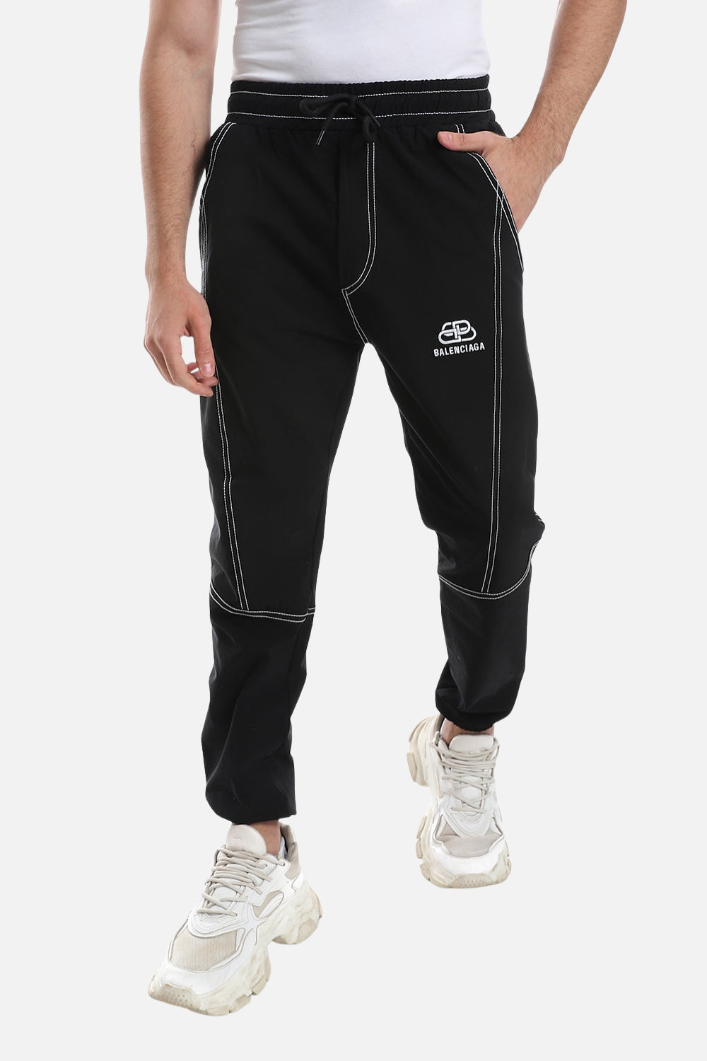 Elastic Waist With Drawstring With Sweatpants* *- Black!