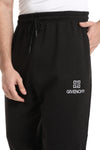 Plain Pattern With 1 Side Pockets Sweatpants - Black