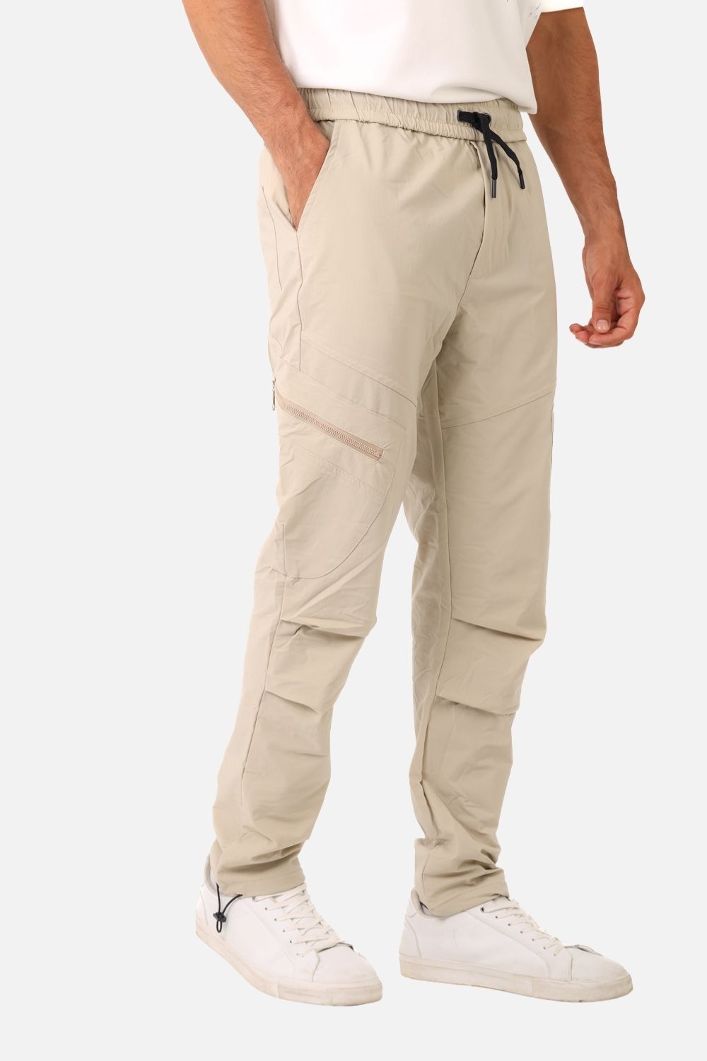 Slip On Plain Black Practical Joggers