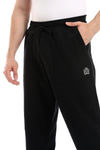 Solid Cotton Pants With Pockets - Black