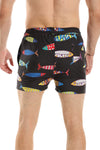 Colorful Fish Patterned Swim Short -Multicolour