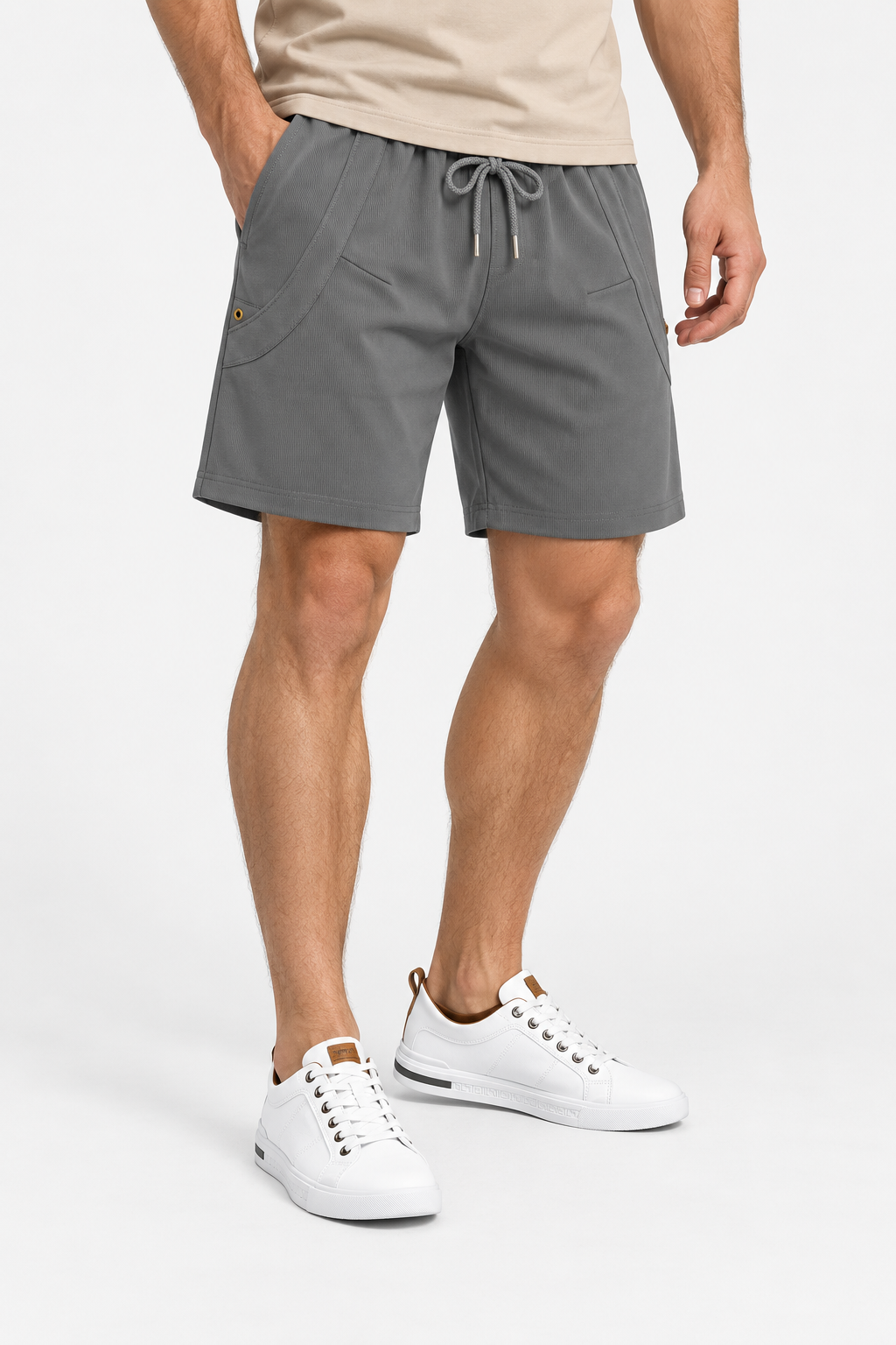 Side Pockets Summer Short With Drawstring