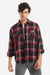 Casual Plaid Button Down Shirt With Two Chest Pockets - Red, Black & White