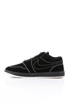 Velour Stitched Black Comfortable Sneakers