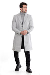 Classic Coat With Slanted Pockets Wool Coat-Grey