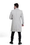 Classic Coat With Slanted Pockets Wool Coat-Grey