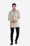 Classic Coat With Slanted Pockets Wool Coat-Beige