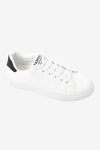 White Plain With Touch Of Stitches Sneakers.