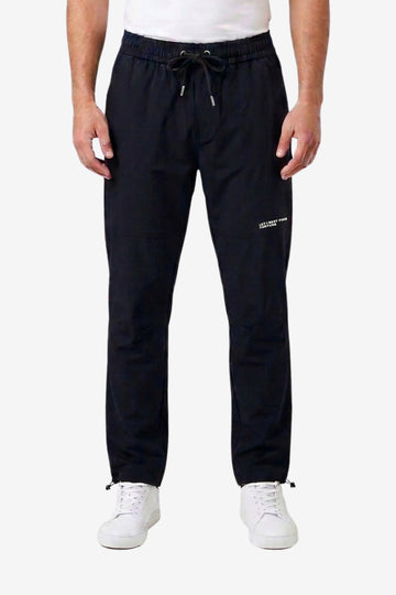 Men’s Casual Wide Leg Jogger Pants – Adjustable Drawstring -Black Slip On Plain Practical Joggers