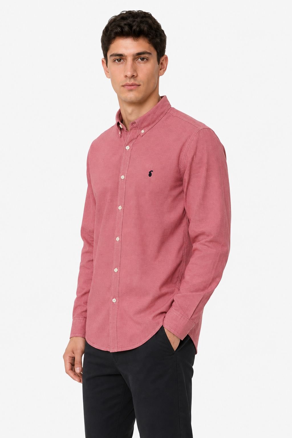 Round Neck Long Sleeve Shirt-Red