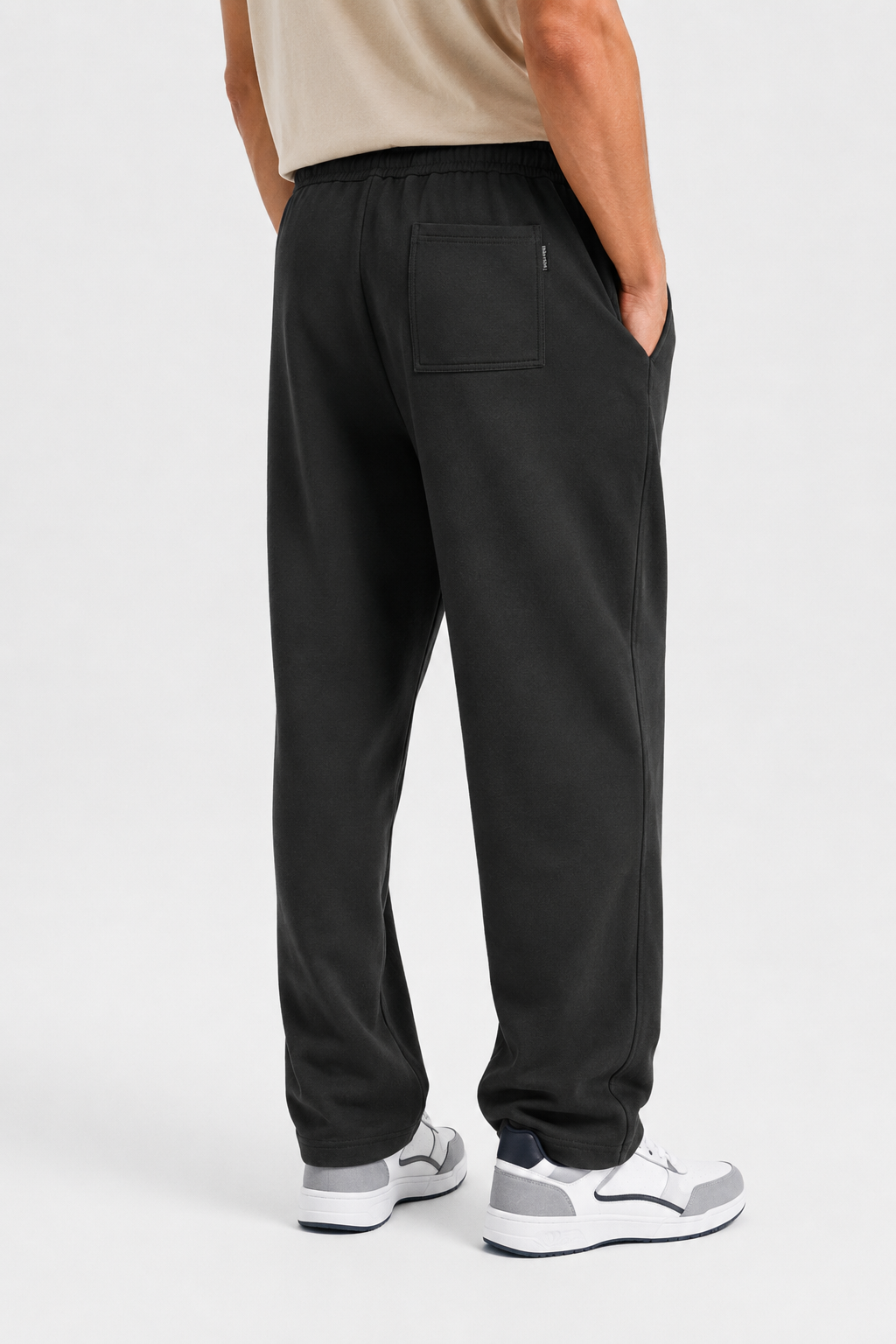 Men’s Casual Wide Leg Jogger Pants – Adjustable Drawstring -Black