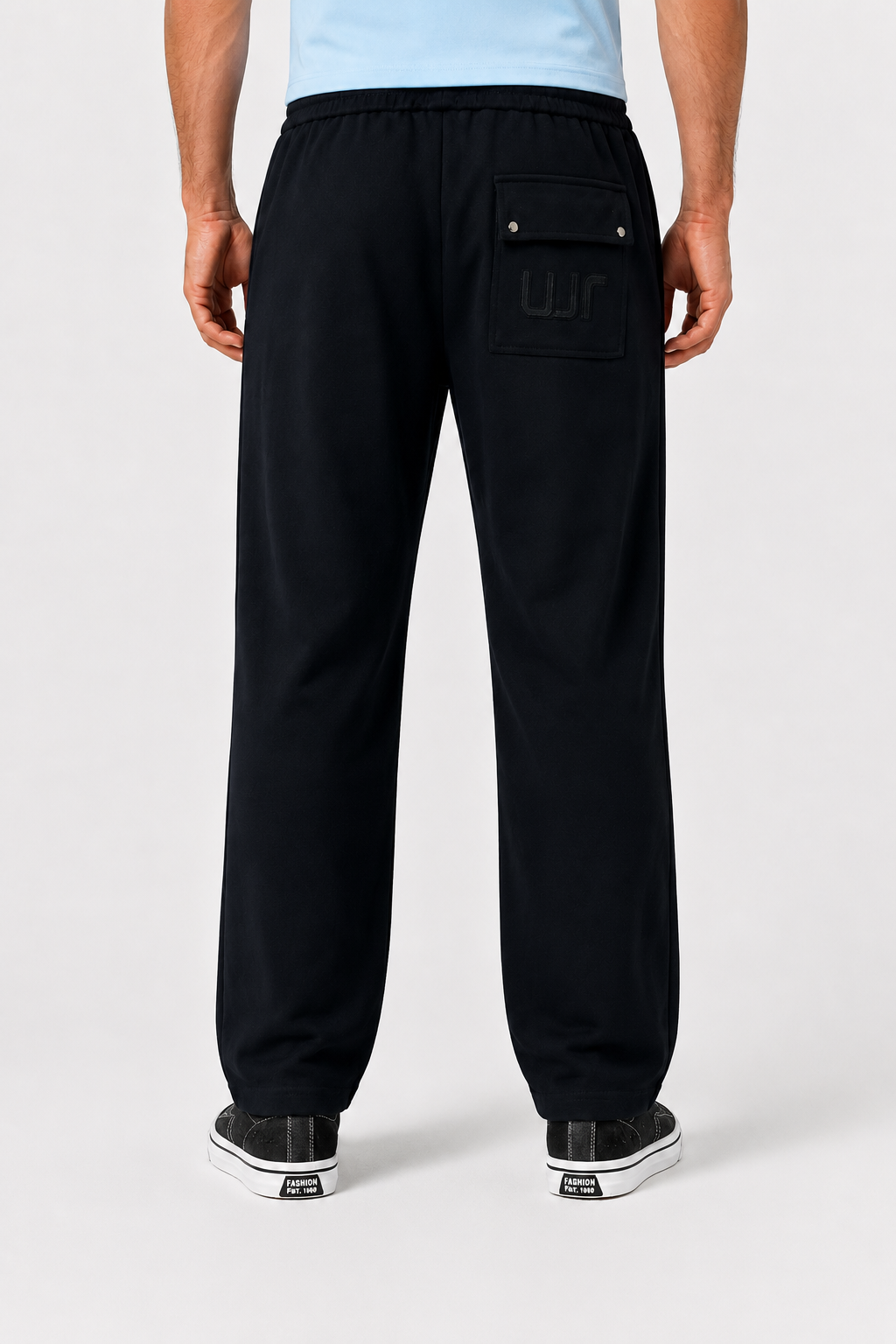 Men’s Black Regular Fit Jogger Pants – Lycra Fabric Casual Drawstring Trousers