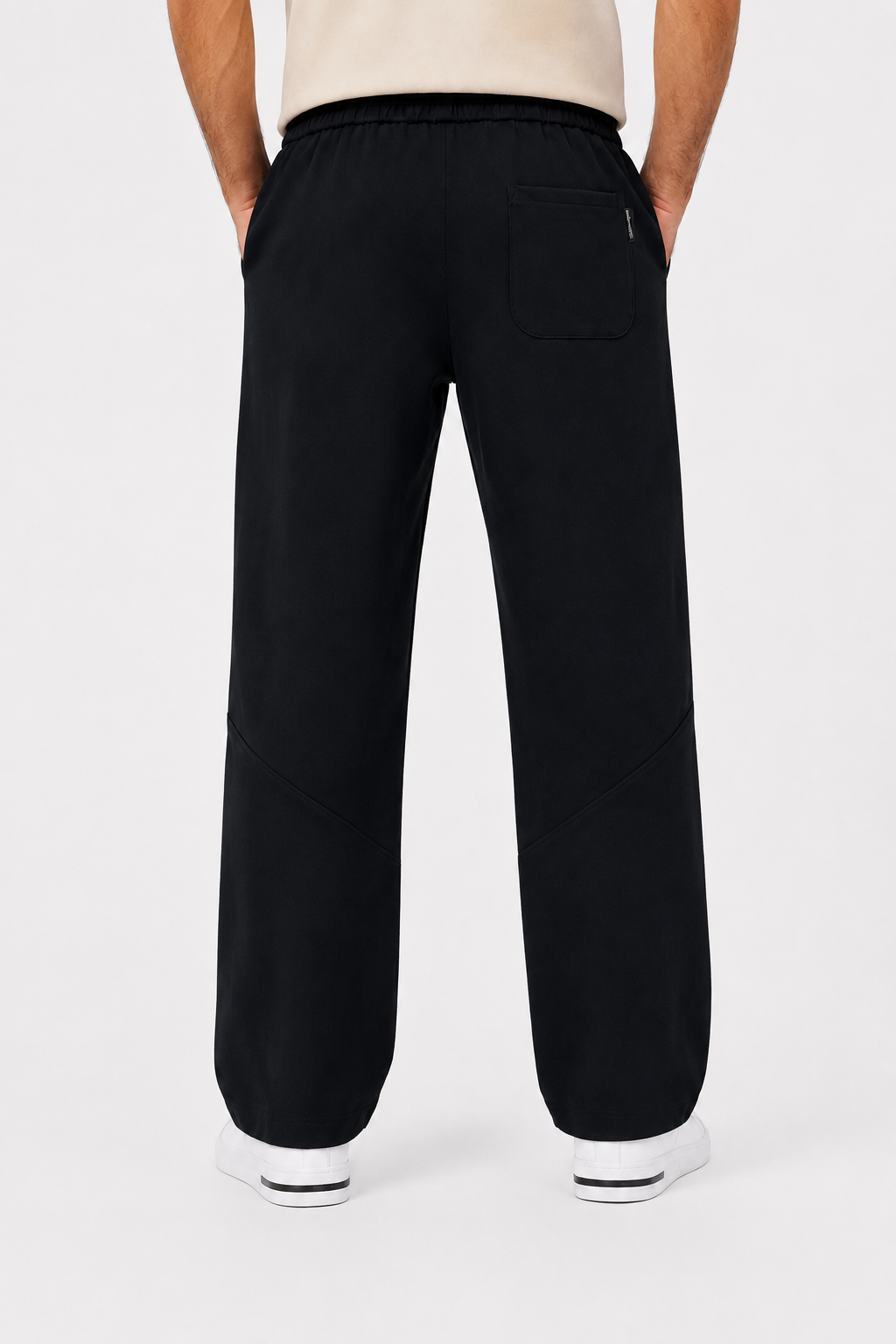 Men’s Black Regular Fit Jogger Pants – Lycra Fabric Casual Drawstring Trousers