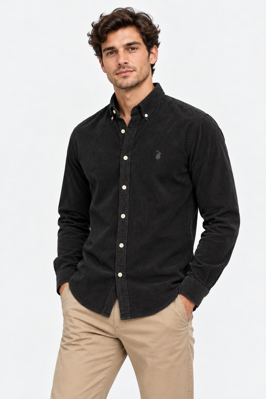 “Slim Fit Black Cotton Shirt for Men”