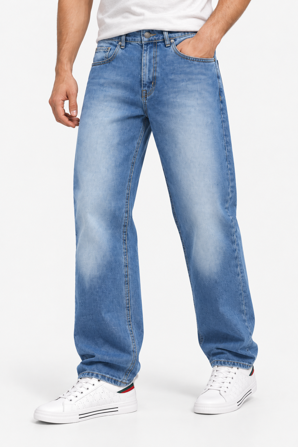 Men's Wide Leg Jeans – Light Blue