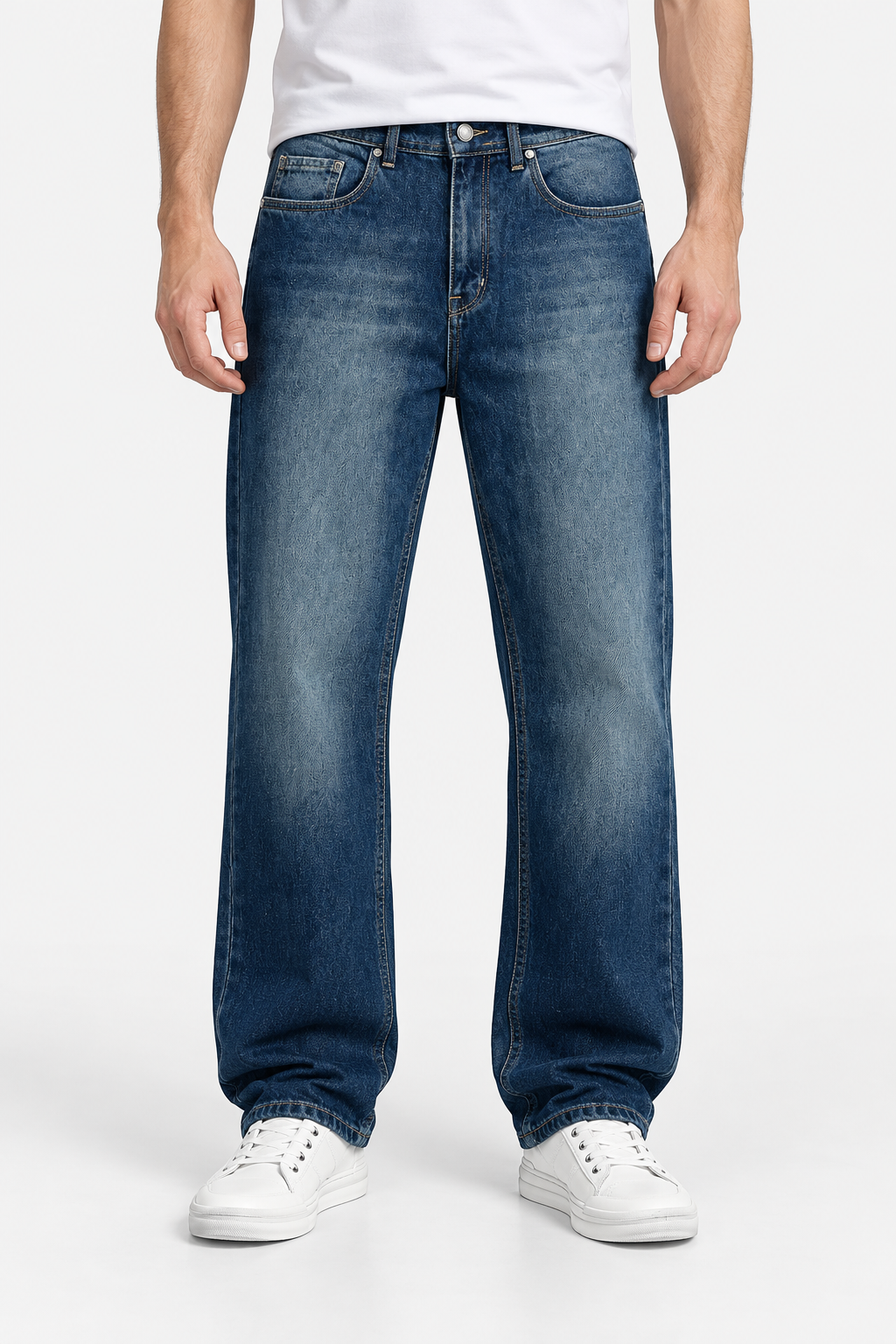 Men's Wide Leg Jeans – Dark Blue