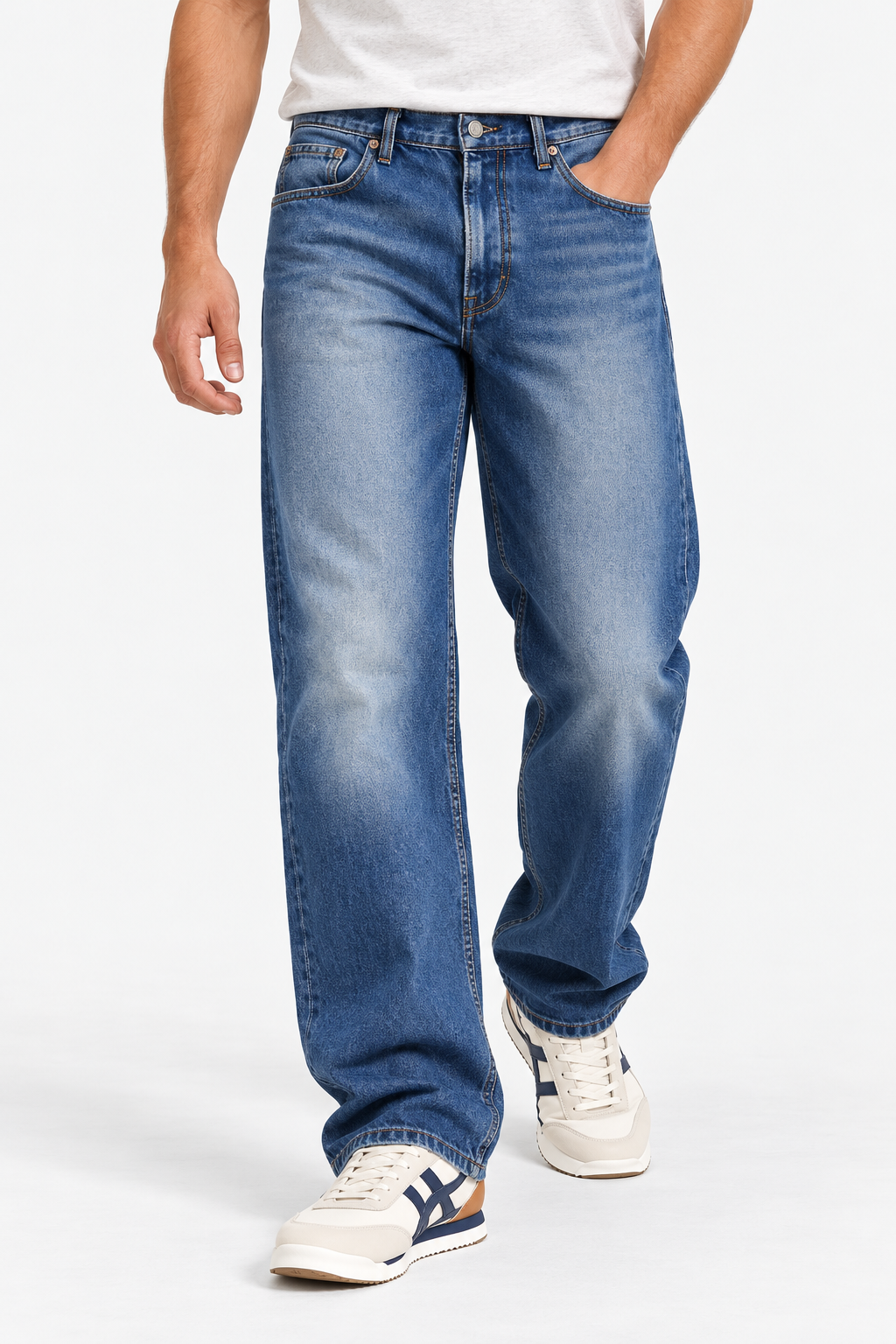 Men's Wide Leg Jeans – Navy Blue