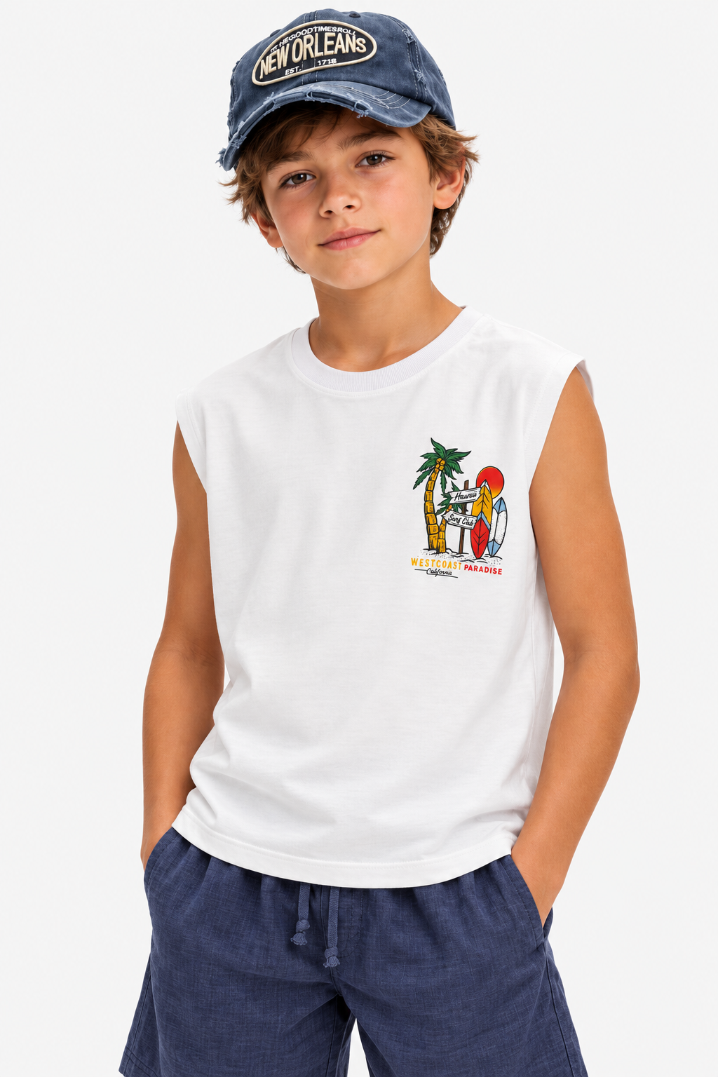 Printed Cut T-Shirt Kids– Off White