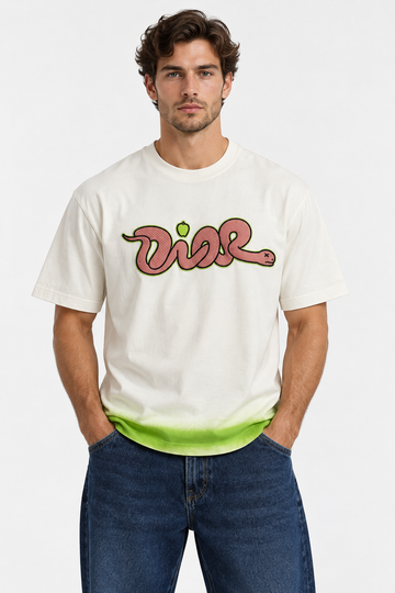 White T-shirt with embroidery on the chest