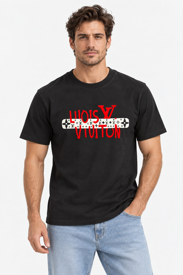 Graphic Logo T-Shirt – Black Cotton Crewneck