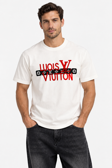 Graphic Logo T-Shirt – White Cotton Crewneck