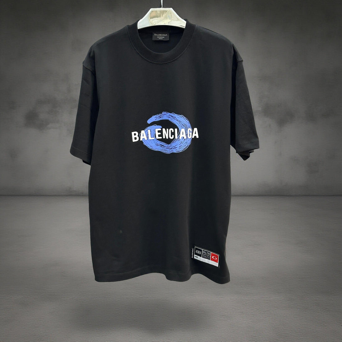 "BALENCIAGA"Comfy Printed Black T-Shirt