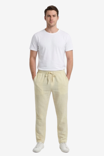 Men’s Linen Pants Designed with a relaxed fit – Off White