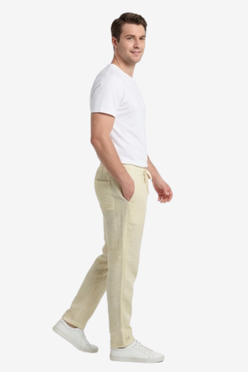 Men’s Linen Pants Designed with a relaxed fit – Off White