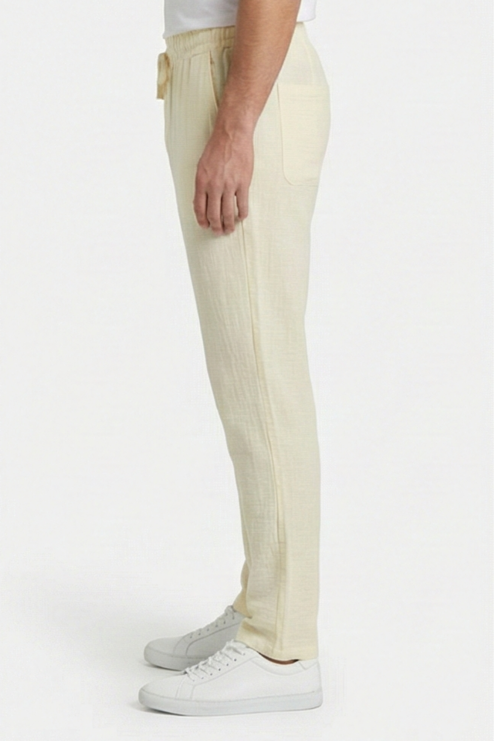 Men’s Linen Pants Designed with a relaxed fit – Off White