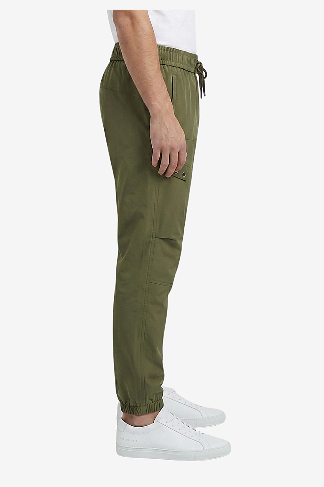 Men’s Casual Wide Leg Jogger Pants – Adjustable Drawstring - Olive Slip On Plain Practical Joggers