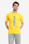 Round Neck Short Sleeves Regular Fit Tee - Yellow