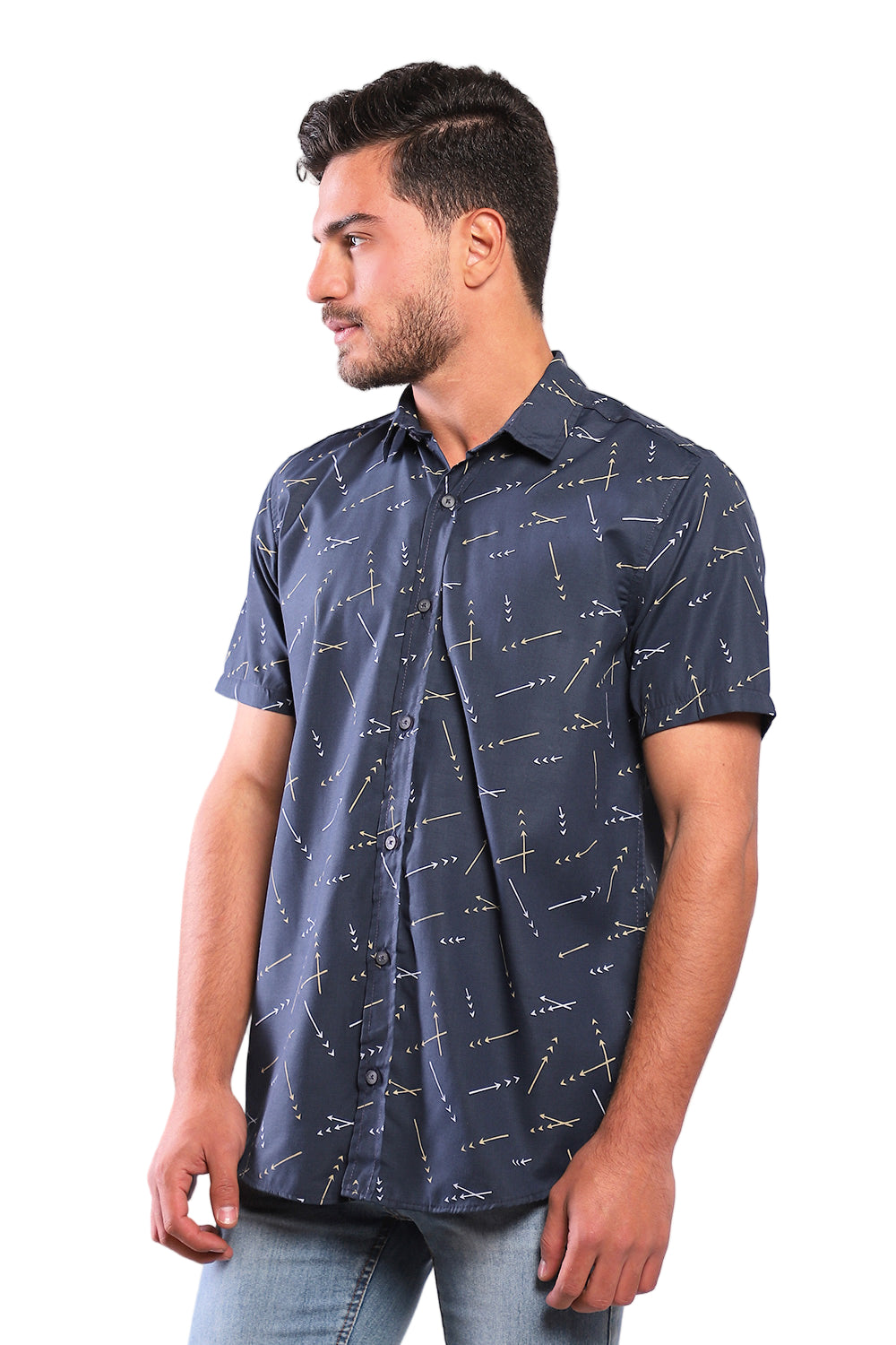 Arrows Short Sleeves Buttoned Shirt