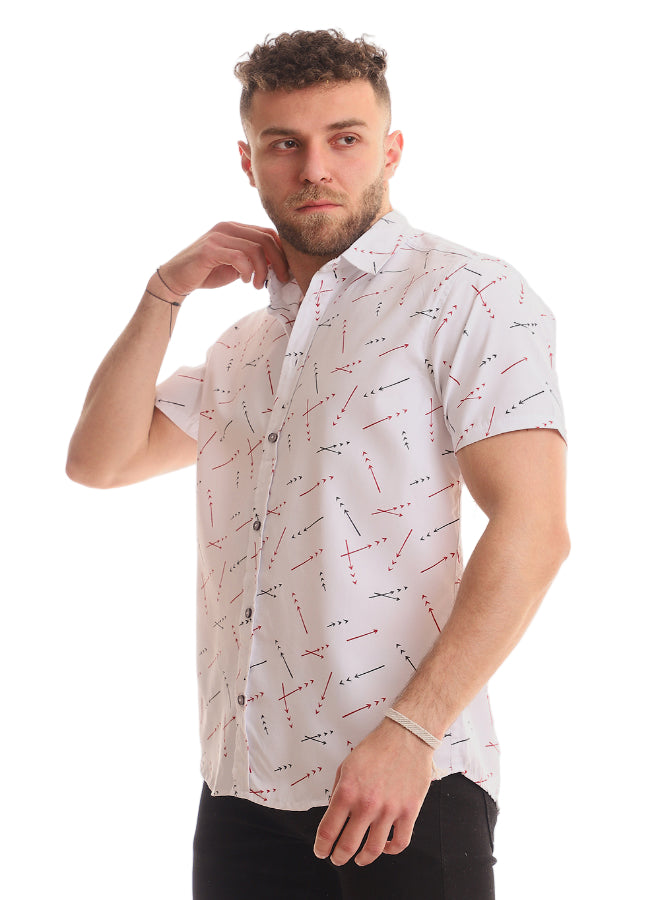 Arrows Short Sleeves Buttoned Shirt